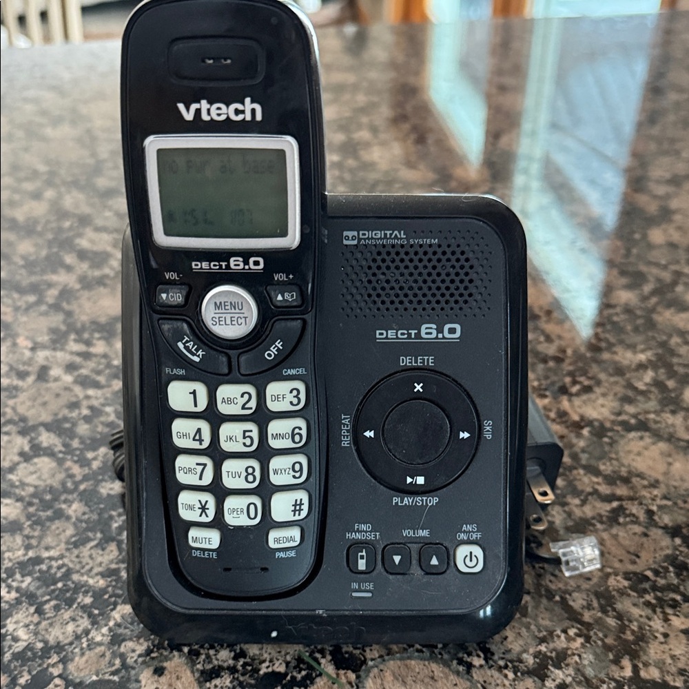 VTech Black Cordless Phone with Base